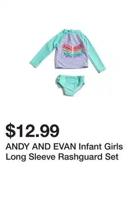 Marshalls ANDY AND EVAN Infant Girls Long Sleeve Rashguard Set offer