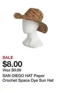 Marshalls SAN DIEGO HAT Paper Crochet Space Dye Sun Hat offer