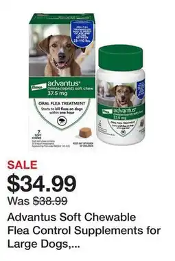 Tractor Supply Company Advantus Soft Chewable Flea Control Supplements for Large Dogs, 37.5 mg, 7-Pack offer