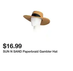 Marshalls SUN N SAND Paperbraid Gambler Hat offer