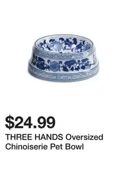 Marshalls THREE HANDS Oversized Chinoiserie Pet Bowl offer