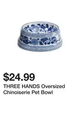 Marshalls THREE HANDS Oversized Chinoiserie Pet Bowl offer