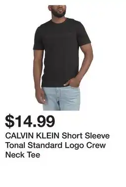 Marshalls CALVIN KLEIN Short Sleeve Tonal Standard Logo Crew Neck Tee offer