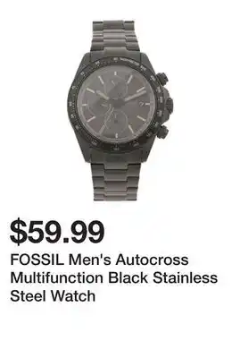 Marshalls FOSSIL Men's Autocross Multifunction Black Stainless Steel Watch offer