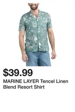 Marshalls MARINE LAYER Tencel Linen Blend Resort Shirt offer