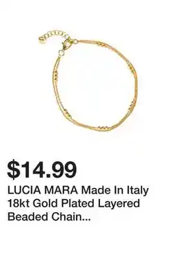 Marshalls LUCIA MARA Made In Italy 18kt Gold Plated Layered Beaded Chain Bracelet offer