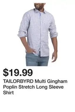 Marshalls TAILORBYRD Multi Gingham Poplin Stretch Long Sleeve Shirt offer