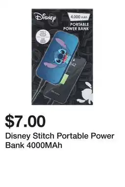 Five Below Disney Stitch Portable Power Bank 4000MAh offer