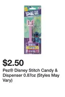 Five Below Pez Disney Stitch Candy & Dispenser 0.87oz (Styles May Vary) offer