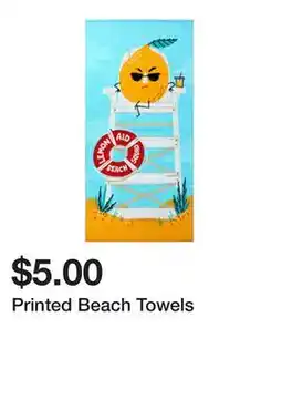 Five Below Printed Beach Towels offer
