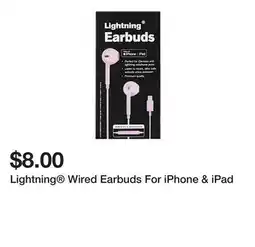 Five Below Lightning Wired Earbuds For iPhone & iPad offer