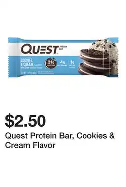 Wegmans Quest Protein Bar, Cookies & Cream Flavor offer