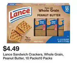 Wegmans Lance Sandwich Crackers, Whole Grain, Peanut Butter, 10 Packs10 Packs offer