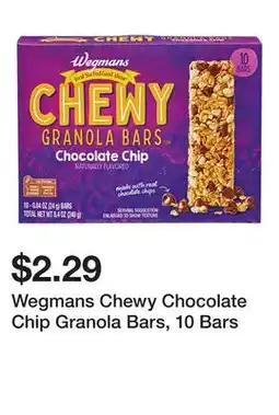 Wegmans Wegmans Chewy Chocolate Chip Granola Bars, 10 Bars offer