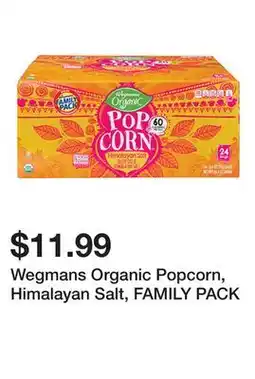 Wegmans Wegmans Organic Popcorn, Himalayan Salt, FAMILY PACK offer