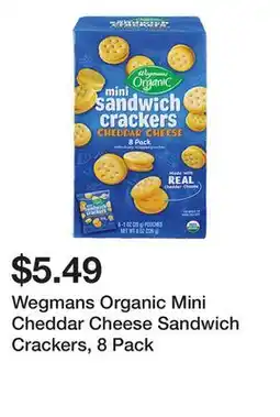 Wegmans Wegmans Organic Mini Cheddar Cheese Sandwich Crackers, 8 Pack offer