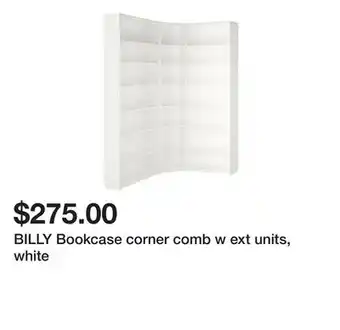 Ikea BILLY Bookcase corner comb w ext units, white offer