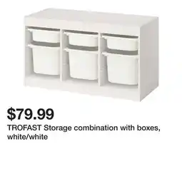 Ikea TROFAST Storage combination with boxes, white/white offer