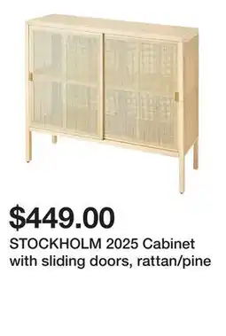 Ikea STOCKHOLM 2025 Cabinet with sliding doors, rattan/pine offer