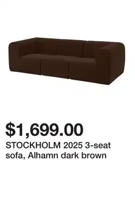Ikea STOCKHOLM 2025 3-seat sofa, Alhamn dark brown offer
