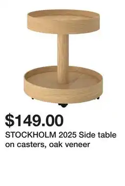 Ikea STOCKHOLM 2025 Side table on casters, oak veneer offer