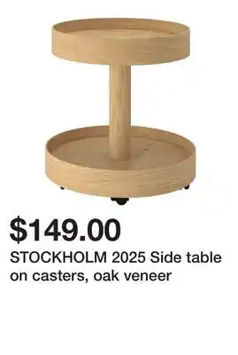 Ikea STOCKHOLM 2025 Side table on casters, oak veneer offer