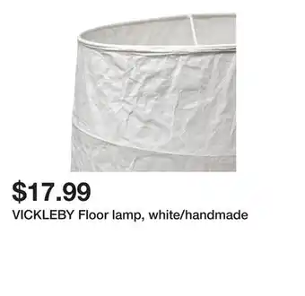 Ikea VICKLEBY Floor lamp, white/handmade offer