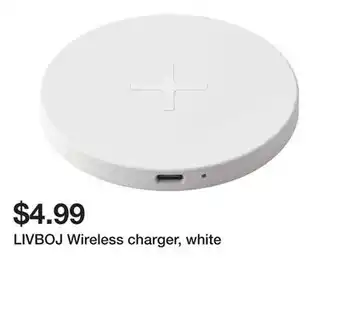 Ikea LIVBOJ Wireless charger, white offer
