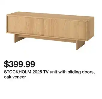 Ikea STOCKHOLM 2025 TV unit with sliding doors, oak veneer offer