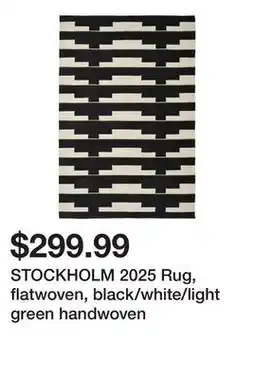 Ikea STOCKHOLM 2025 Rug, flatwoven, black/white/light green handwoven offer