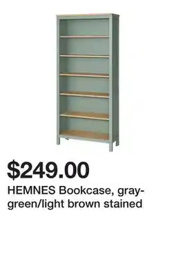 Ikea HEMNES Bookcase, gray-green/light brown stained offer