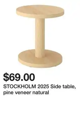 Ikea STOCKHOLM 2025 Side table, pine veneer natural offer