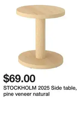 Ikea STOCKHOLM 2025 Side table, pine veneer natural offer