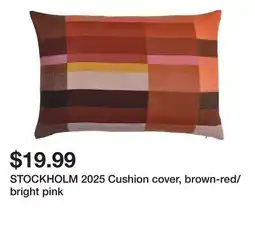 Ikea STOCKHOLM 2025 Cushion cover, brown-red/bright pink offer