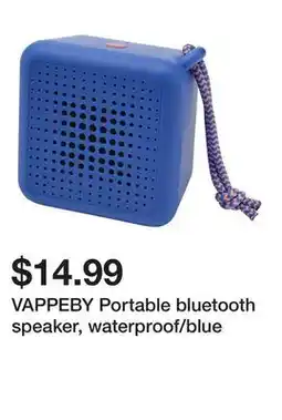 Ikea VAPPEBY Portable bluetooth speaker, waterproof/blue offer