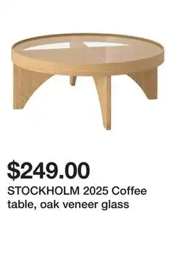 Ikea STOCKHOLM 2025 Coffee table, oak veneer glass offer