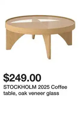 Ikea STOCKHOLM 2025 Coffee table, oak veneer glass offer