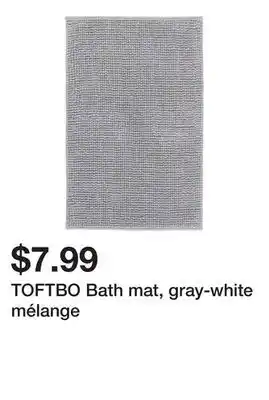 Ikea TOFTBO Bath mat, gray-white mélange offer