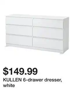 Ikea KULLEN 6-drawer dresser, white offer