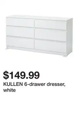 Ikea KULLEN 6-drawer dresser, white offer