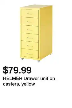 Ikea HELMER Drawer unit on casters, yellow offer