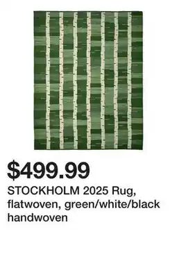 Ikea STOCKHOLM 2025 Rug, flatwoven, green/white/black handwoven offer
