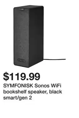 Ikea SYMFONISK Sonos WiFi bookshelf speaker, black smart/gen 2 offer