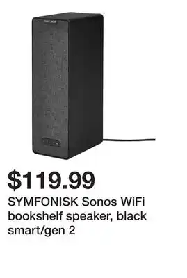 Ikea SYMFONISK Sonos WiFi bookshelf speaker, black smart/gen 2 offer