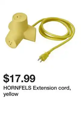 Ikea HORNFELS Extension cord, yellow offer