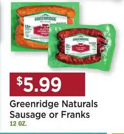 Heinen's Greenridge Naturals Sausage or Franks offer