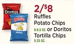 Heinen's Ruffles Potato Chips 8-8.5 OZ. or Doritos Tortilla Chips 9.25 OZ offer