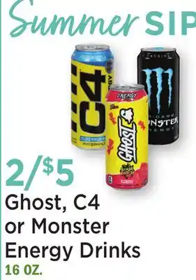 Heinen's Ghost, C4 or Monster Energy Drinks offer