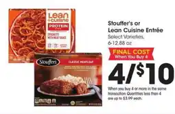 Kroger Stouffer's or lean cuisine entrée offer