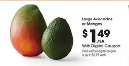 Kroger Large avocados or mangos offer